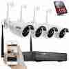 HD Wireless 4 CCTV Cameras Kit IP Surveillance