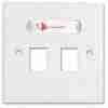 Siemon 10GMX-BFP-02-02 10GMX CAT 6A BRITISH FACEPLATE S-GANG, 2-PORT, WHITE