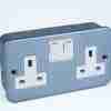 Powermax Metal Socket 15a Switch Twin
