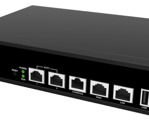 Front view of Yeastar TE200 dual-port PRI VoIP gateway for E1/T1 integration