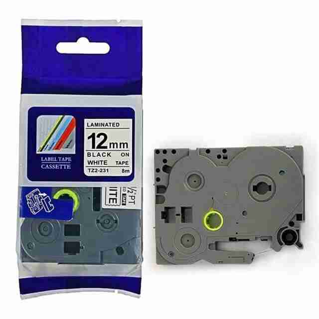 BROTHER Label TAPE TZE-231 12MM (BLACK ON WHITE)