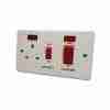 Electrical 45amp Cooker Control Unit with 13amp Single Power Socket with Power Indicator - White.