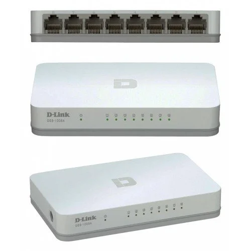 D-Link DGS-1008A eco-friendly gigabit switch with compact design