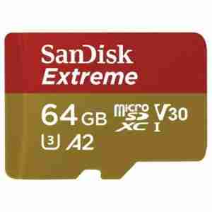 SanDisk Extreme 64 GB microSDXC Memory Card, SDSQXA2-064G-GN6AA