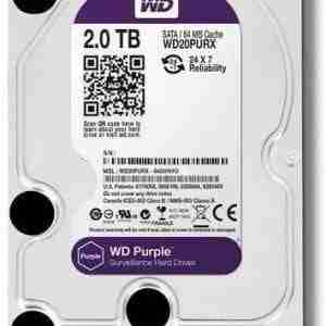 WD Purple Surveillance Hard Drive - 2 TB, 64 MB, 5400 rpm, WD20PURZ