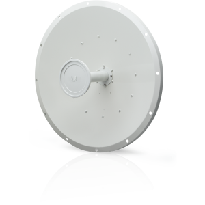 Ubiquiti RocketDish RD-5G30 front view showing 30dBi parabolic dish antenna