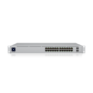 Front view of Ubiquiti UniFi Switch Pro 24 PoE USW-Pro-24-PO