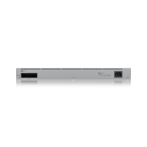 Rear panel of USW-Pro-48-POE showing ventilation and power input