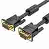 Vention VGA(3+6) Male to Male Cable with Ferrite Cores 1.5M Black