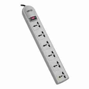 Protect It! 230V 6-Universal Outlet Surge Protector, 1.8M Cord, British Plug, 750 Joules