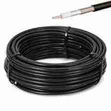 Coaxial RG58 Cable Black 200m without Power Cable