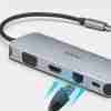 Rapoo Type C 10 in 1 with HDMI, USB 3.0, Type C, RJ45, VGA, Card Reader