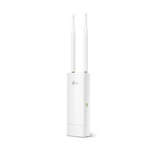 Weatherproof TP-Link TL-EAP110-Outdoor N300 wireless access point with high-gain external antennas designed for harsh outdoor environments.