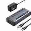 UGREEN 7-Port Powered USB 3.0 Hub UK Power adaptor - CM481
