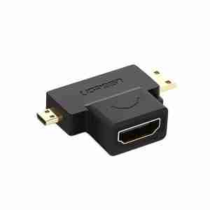 UGREEN Micro HDMI Male + Mini HDMI Male to HDMI Female Adapter - HD129