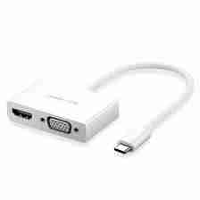 UGREEN USB USB-C to HDMI + VGA Converter - White - MM123