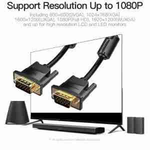 Vention VGA(3+9) Male to Male Cable 10M Black - VEN DADBL