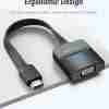 Vention Flat HDMI to VGA Converter 0.15M Black - VEN 74345
