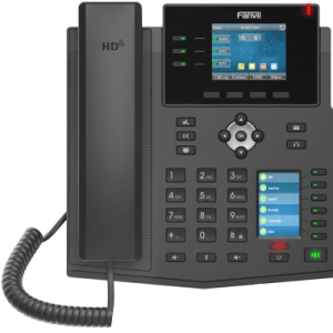 Fanvil X4U desk VoIP phone on adjustable stand for office use