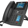 Fanvil X5U IP phone side view with DSS key screen and headset