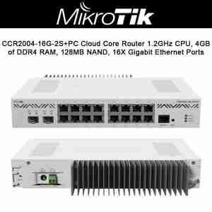 Mikrotik CCR2004-16G-2S+PC Ethernet Router 16x Gigabit Ethernet Ports 2x10G SFP+