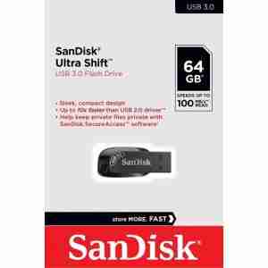 SanDisk Ultra Shift USB 3.0 Flash Drive 64GB - SDCZ410-064G-G46