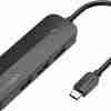 Vention Type-C to 4-Port USB 3.0 Hub with Power Supply Black 0.5M ABS Type