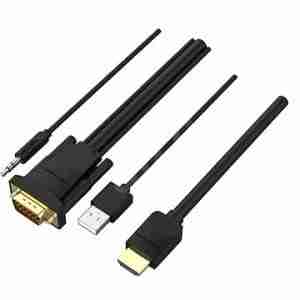 Vention HDMI to VGA Cable with Audio Output & USB Power Supply 1.5M