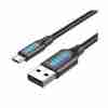 Vention USB 2.0 A Male to 2-in-1 Micro-B&USB-C Male Cable 1.5M Black PVC Type