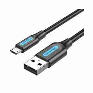 Vention USB 2.0 A Male to 2-in-1 Micro-B&USB-C Male Cable 1.5M Black PVC Type
