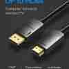 Close-up of DisplayPort and HDMI male connectors – Vention 2M cable VEN HADBH