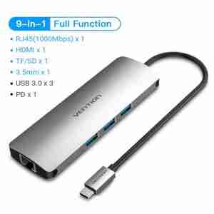 Vention USB-C Multi-Functional 9 in 1 Docking Station - VEN THAHB