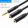 Vention 3.5mm Male to 2 *3.5 femaleFemale Stereo Splitter Cable 0.3M Black ABS Type