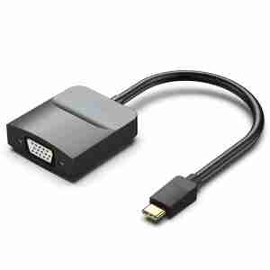 Vention Type-C to VGA Adapter 0.15M Black ABS Type - VEN TDDBB