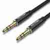 Vention Cotton Braided 3.5mm Male to Male Audio Cable 1.5M Black Metal Type
