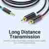 Vention 3.5MM Male to 2-Male RCA Adapter Cable 1.5M Black