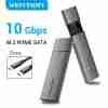 Vention M.2 NVMe SSD Enclosure (USB 3.1 Gen 2-C) Gray Aluminum Alloy Type