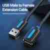 Vention USB 2.0 A Male to A Female Extension Cable 1.5M Black PVC Type