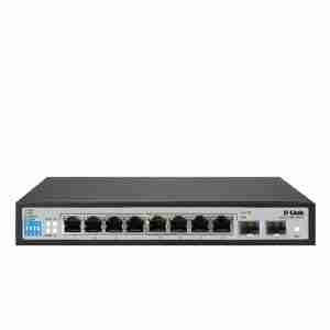 DLink 8 Port PoE Gigabit Smart Managed Switch - DGS-F1100-10PS-E/B