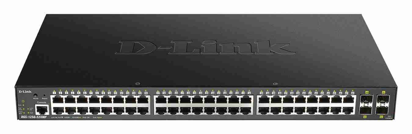 D-Link DGS-1250-52XMP 52-Port Smart PoE Switch front view