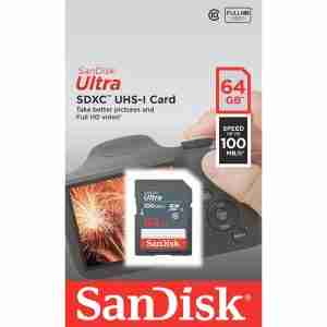 SanDisk Ultra SDXC 64GB 100MB/s Class 10 UHS-I - SDSDUNR-064G-GN3IN