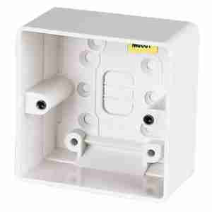 Single socket, white pattress box