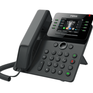 Fanvil V63 desk phone front view – 6 SIP line business phone