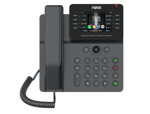 Fanvil V64 IP phone front view – 3.5-inch color screen with DSS keys
