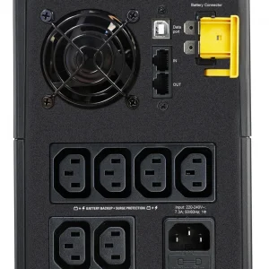 Back panel of APC BX1600MI showing 6 IEC C13 output ports