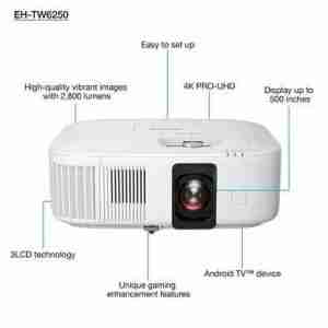 Epson EH-TW6250 4K PRO-UHD 2,800 Lumen Android TV Projector