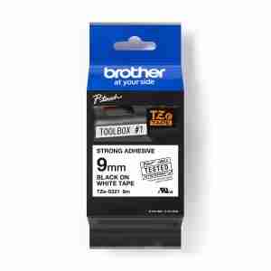 Brother TZC-S221- 9mm Black on White Laminated Tape cartridge