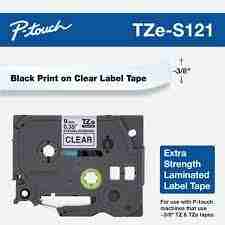 Brother laminated 9mm TZe-s121 black on clear Label Catridge Compatible