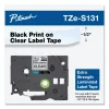 Brother laminated 12mm WZC-s131 black on clear Label Catridge Compatible