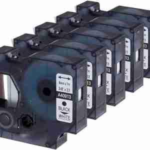 Dymo D1 Series label - 40913- Black on White - 9mm X 7 meter Compatible